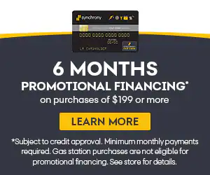 Flexible financing available through Synchrony